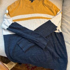 Banana Republic Men's Colorblock Sweater - Navy, Gray, and Mustard